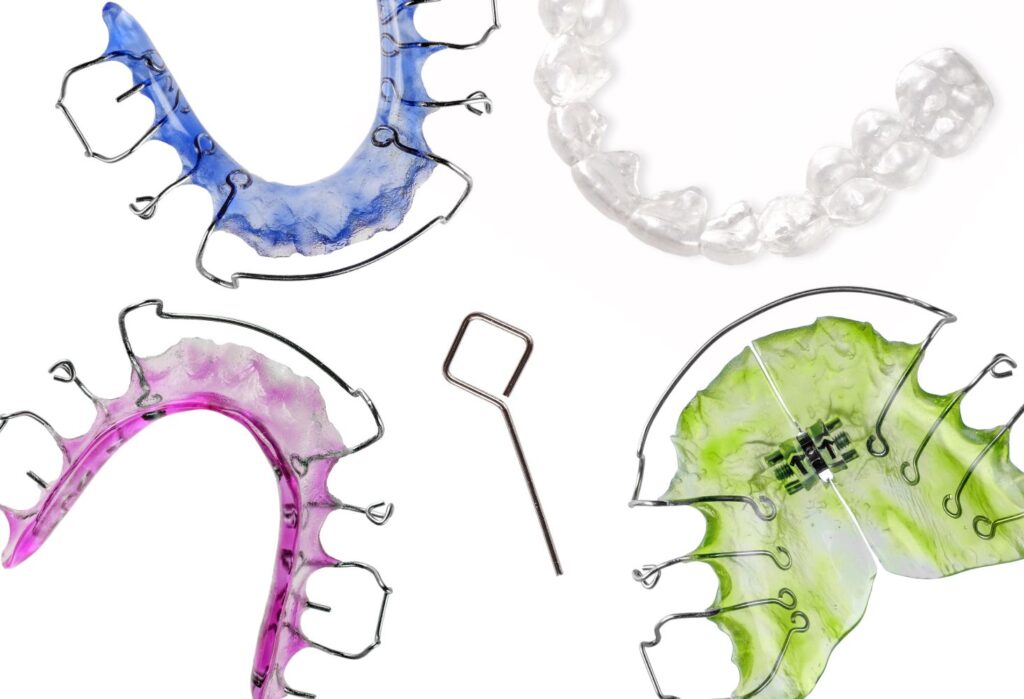 A variety of colorful retainers